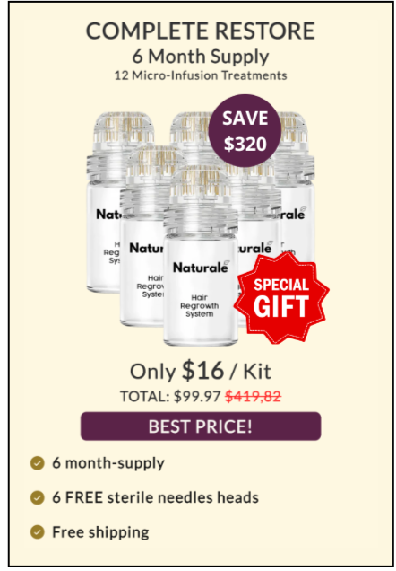 SPECIAL OFFER: 6 SERUM BOTTLES + 6 FREE GOLD MICRONEEDLES Offer 2
